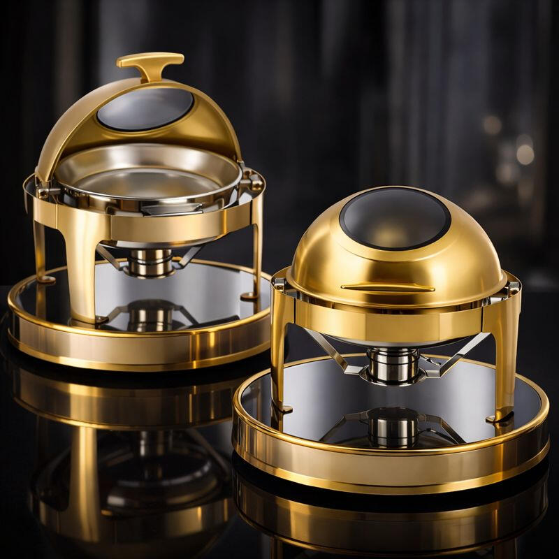 6.5 qt round roll top chafer-$25